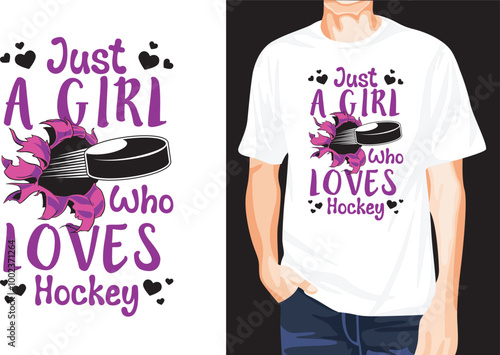 Photography Girl hockey t-shirt design unique idea