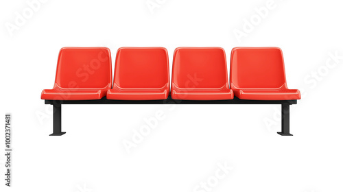 Red Stadium Seats  isolated on transparent or white background 