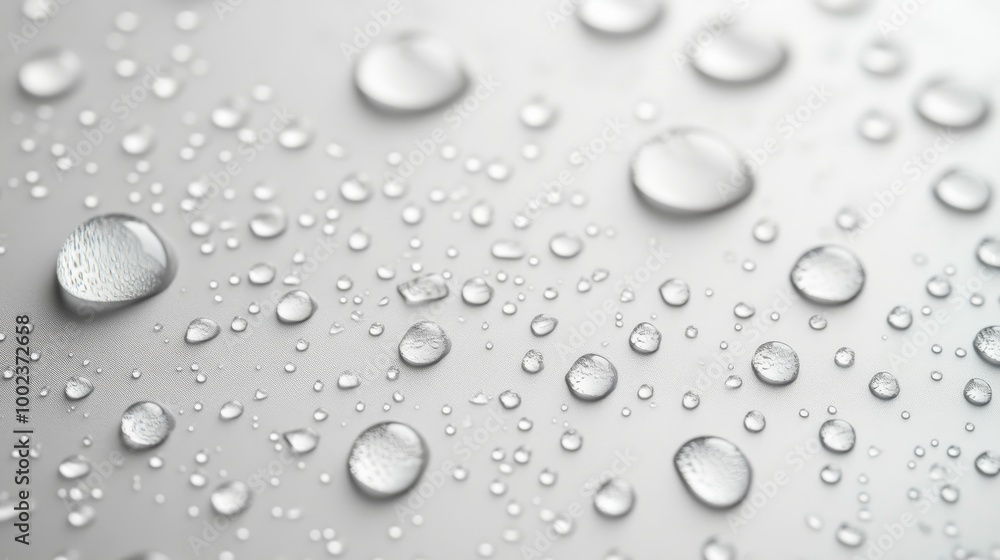 Water droplets on a smooth surface, abstract Water droplets on a smooth surface, abstract