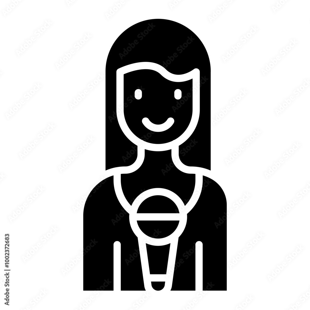 Journalist Female Icon Style Journalist Female Icon Style
