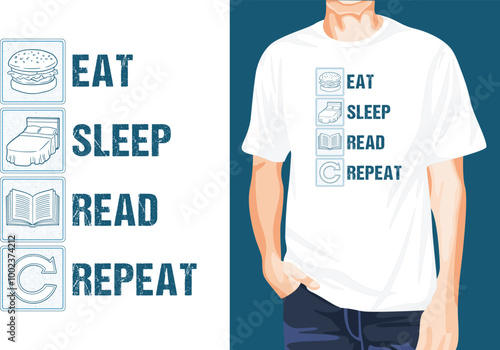 Eat Sleep Read  Repeat t-shirt
