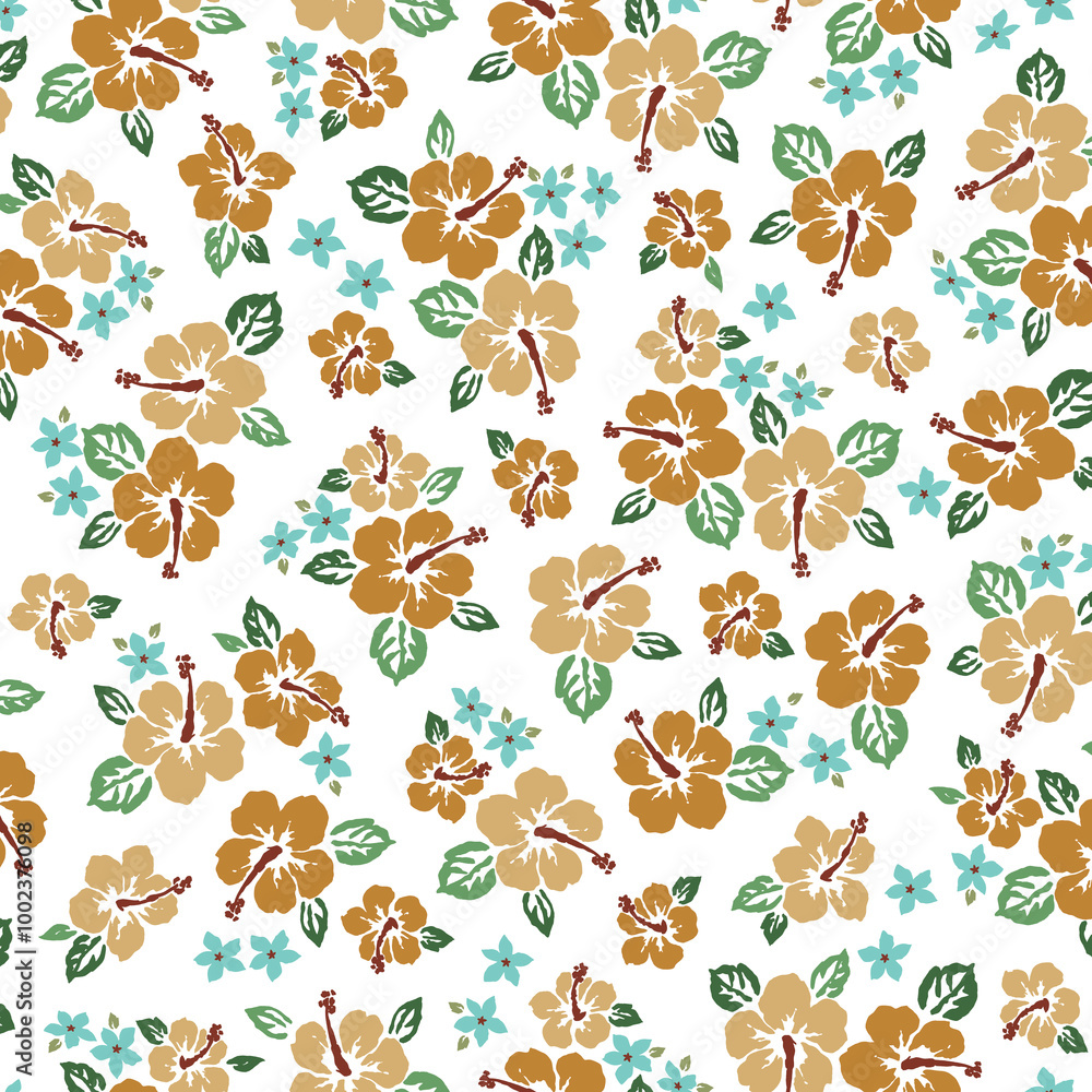 Beautiful tropical flowers seamless pattern, Beautiful tropical flowers seamless pattern,