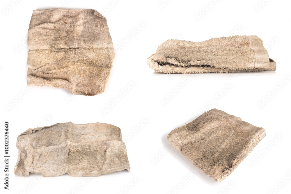 Dirty rag isolated on white background Dirty rag isolated on white background