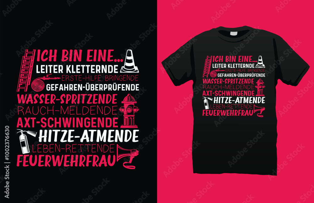 Fire Fighter Female t-shirt design Fire Fighter Female t-shirt design