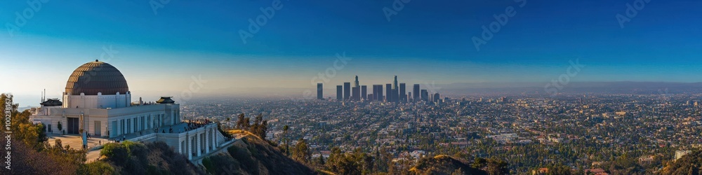 Obraz premium Los Angeles Panorama. City Landscape with California Observatory View