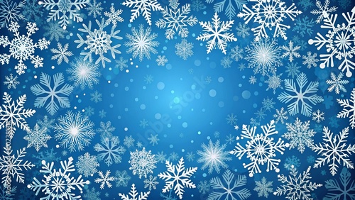 Winter Wonderland: Blue Christmas Card with White Snowflakes