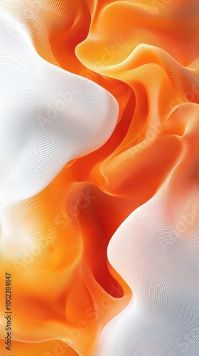Colorful Abstract Patterns of Orange and White Waves Create a Stunning Visual Texture in Soft Light