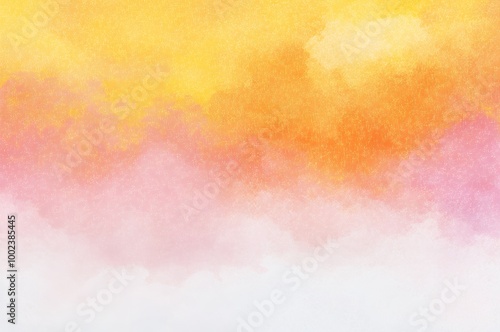 Yellow, orange, and pink gradient watercolor texture with subtle white details. Abstract template for poster, greeting card, and wallpaper design