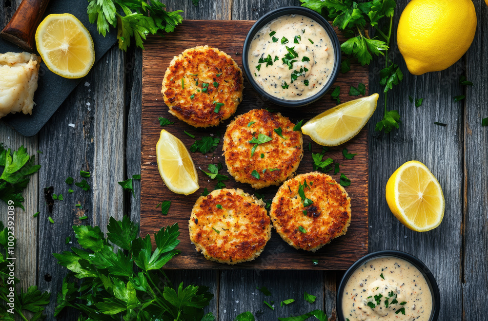 Coastal Breakfast with Crab Cakes and Remoulade for a Fresh Seafood Experience Coastal Breakfast with Crab Cakes and Remoulade for a Fresh Seafood Experience