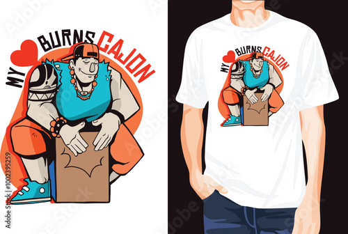 Heart Burns Cajon t-shirt design unique idea