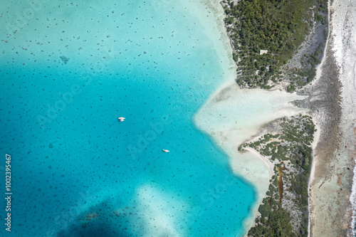 Paradise found - Aerial view of an atoll in French Polynesia