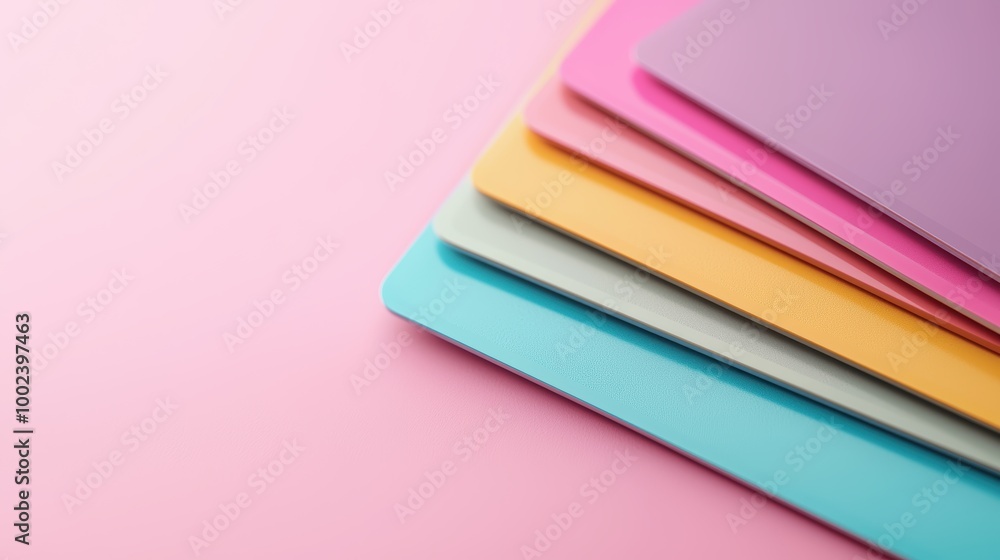 Colorful Credit Cards on Pastel Background - Modern Online Payment Concepts in 3D Rendering