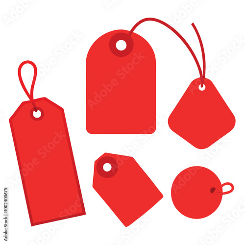 set of red price tags