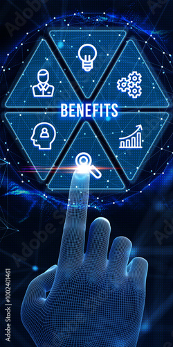 Employee benefits help to get the best human resources. Business concept. 3d illustration