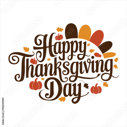 Happy Thanks Giving vector Typography design