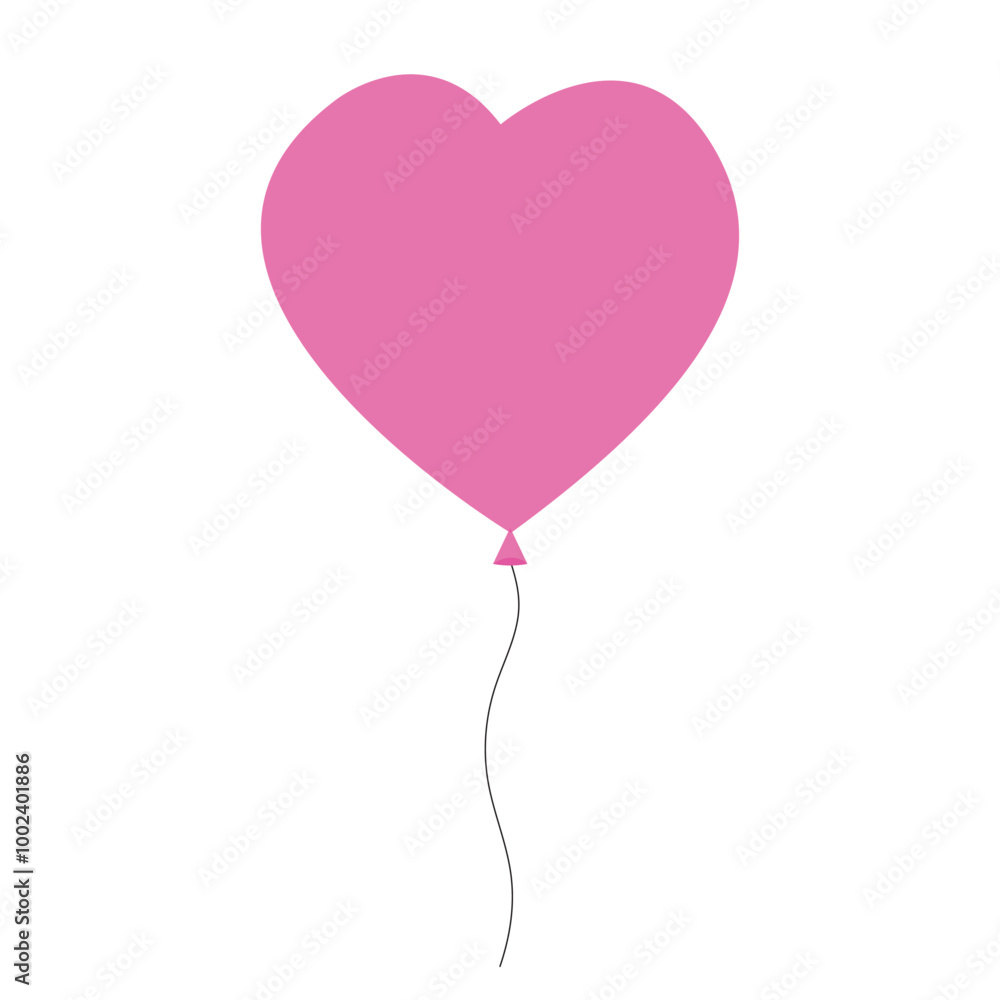 Heart balloon vector flat illustration Heart balloon vector flat illustration