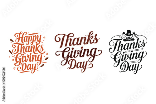 Happy Thanks Giving vector Typography design