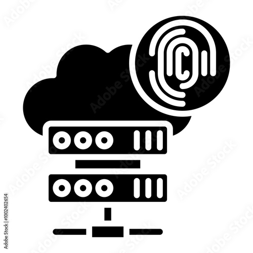 Biometric Cloud Storage Icon Style