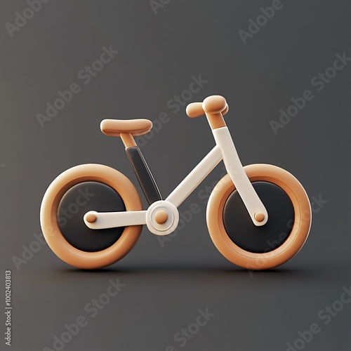 3D Bicycle Icon: Eco Friendly Transport Illustration Logo photo