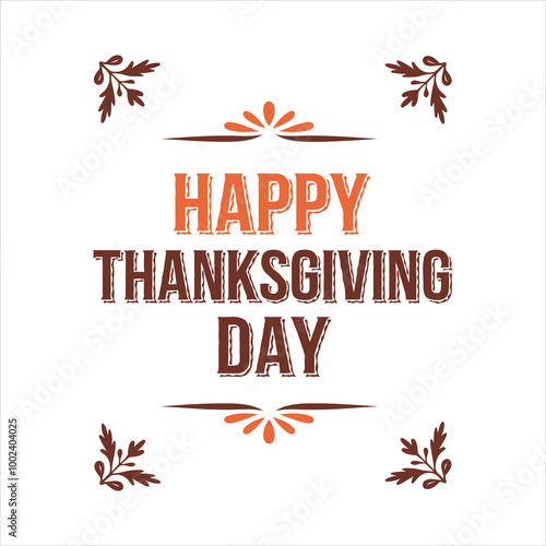 Happy Thanks Giving vector Typography design