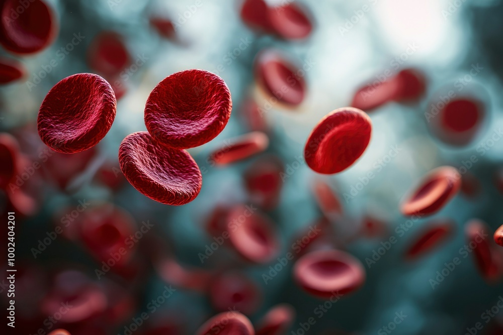 Close-up of Red Blood Cells Floating in a Liquid Close-up of Red Blood Cells Floating in a Liquid