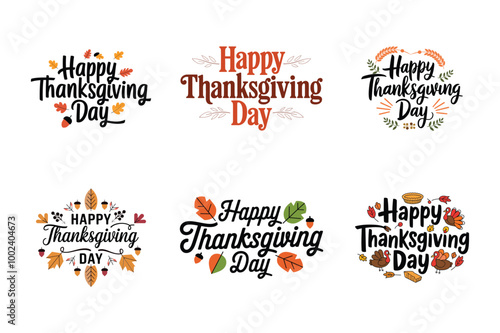 Happy Thanks Giving vector Typography design