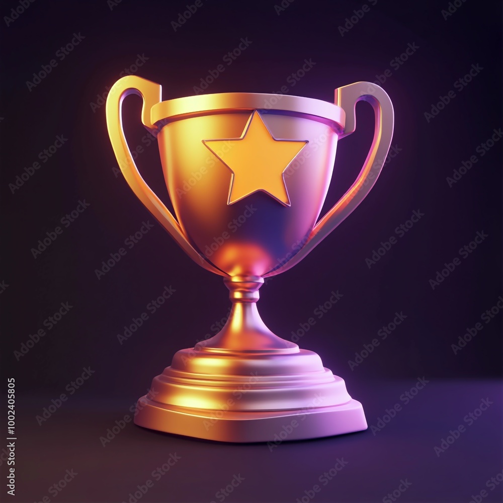3D Champions Cup Icon: Trophy of Victory Illustration Logo 3D Champions Cup Icon: Trophy of Victory Illustration Logo