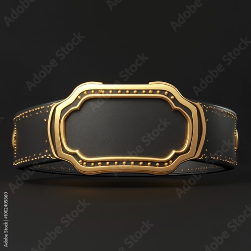 3D Championship Belt Icon: Winner's Award Illustration Logo