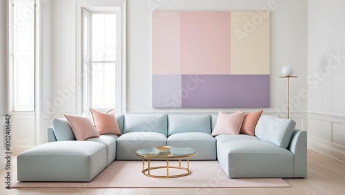 Minimalistic house interior design with wall art, a stylish wall decor lifestyle