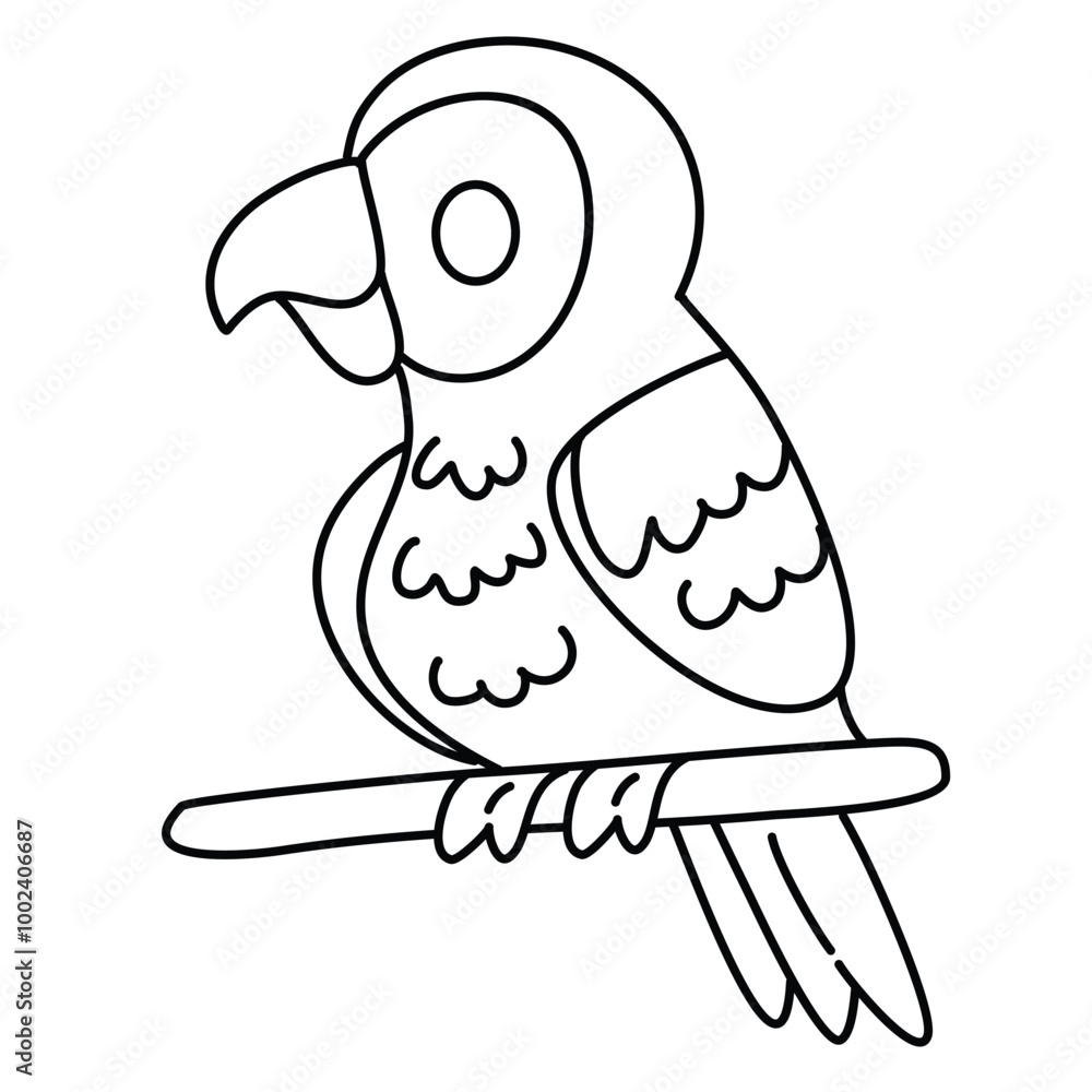 easy parrot coloring page line art easy parrot coloring page line art