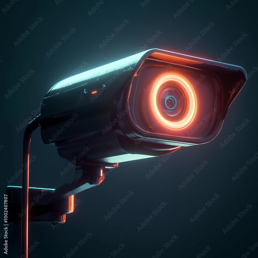 3D Surveillance Icon: Digital Monitoring System Illustration Logo 3D Surveillance Icon: Digital Monitoring System Illustration Logo