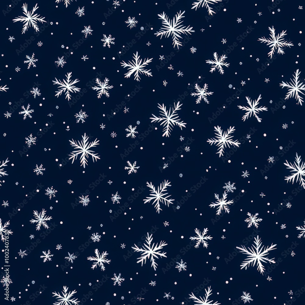 A blue background with white snowflakes scattered all over it A blue background with white snowflakes scattered all over it