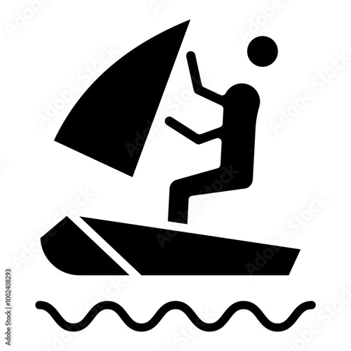 Windsurfing icon style