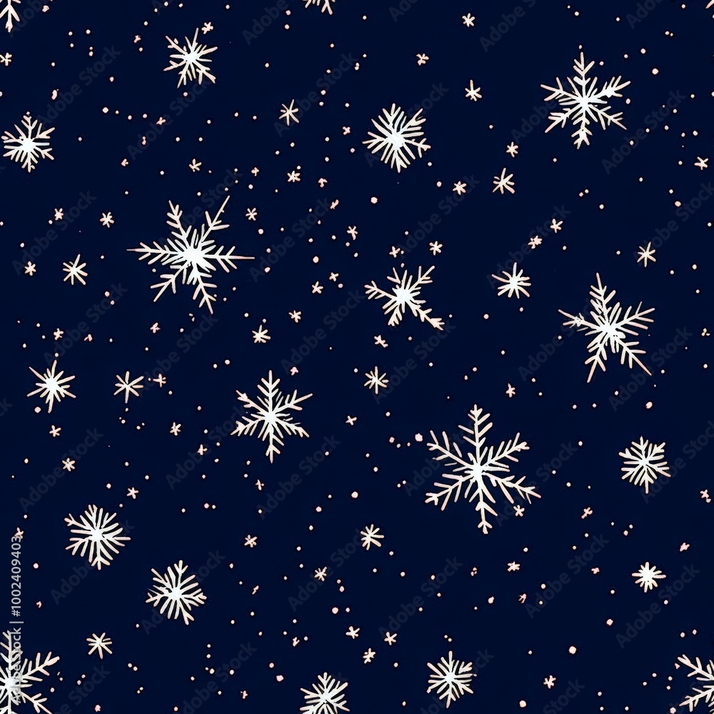 A blue background with snowflakes scattered all over it A blue background with snowflakes scattered all over it