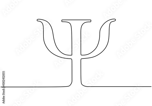 Clean One Line Drawing of a Psychology Symbol, Representing Mental Health Simply.