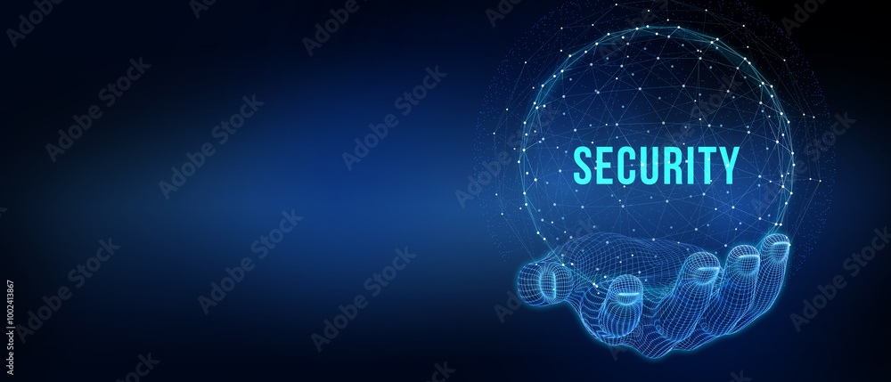 Fototapeta premium Cyber security data protection business technology privacy concept. 3d illustration