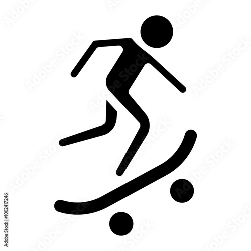 Skateboarding icon style