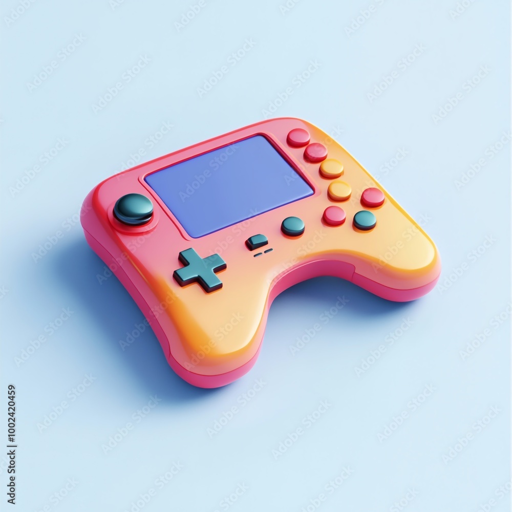 3D Gaming Console Icon: Virtual Gaming Platform Illustration Logo 3D Gaming Console Icon: Virtual Gaming Platform Illustration Logo