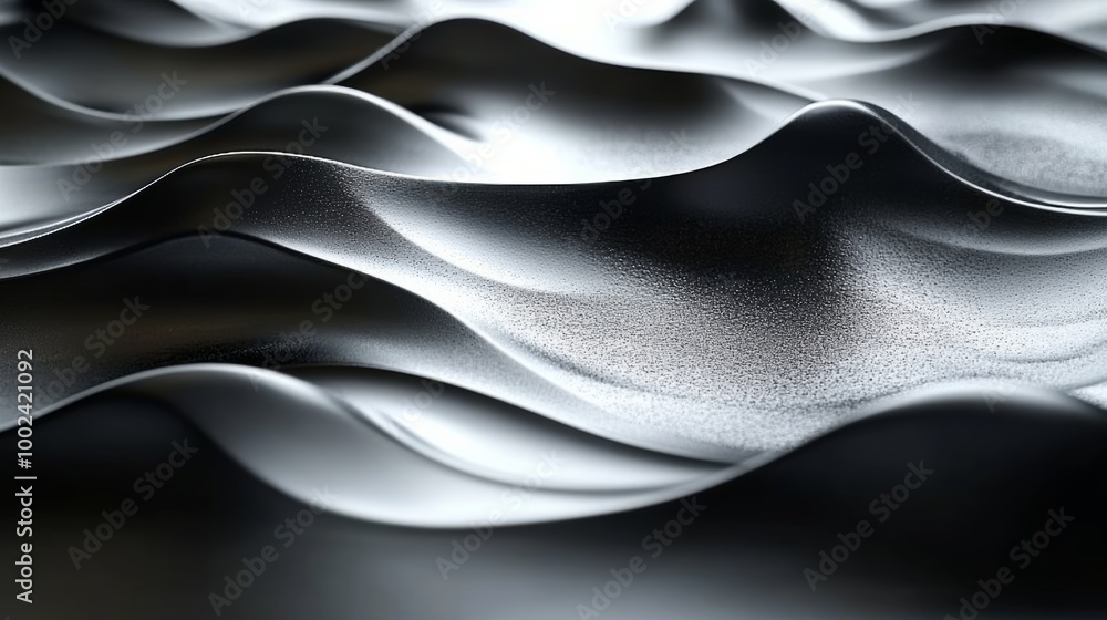Abstract metallic wave pattern in grayscale Abstract metallic wave pattern in grayscale