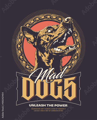 Grunge Emblem With Dog Vector Template