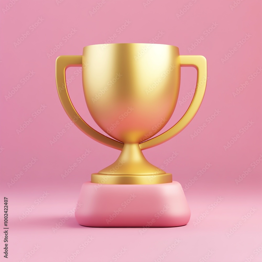 3D Gold Trophy Icon: First Place Award Illustration Logo 3D Gold Trophy Icon: First Place Award Illustration Logo