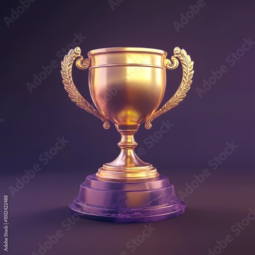 Wallpaper Mural 3D Gold Trophy Icon: First Place Award Illustration Logo Torontodigital.ca