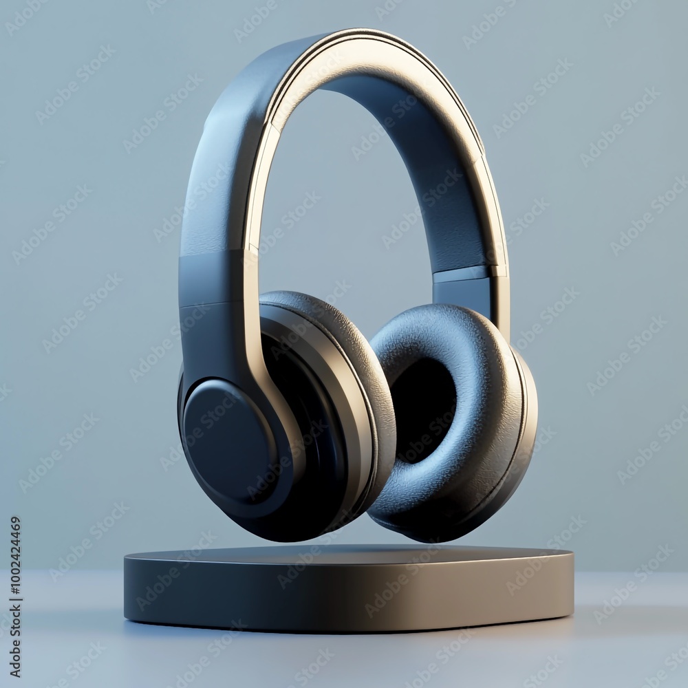 3D Headphone Stand Icon: Audio Gear Organizer Illustration Logo 3D Headphone Stand Icon: Audio Gear Organizer Illustration Logo