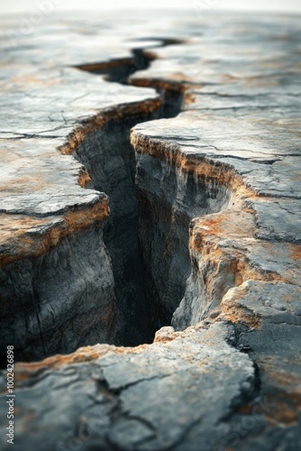 Stunning View of Cracked Earth: A Geological Marvel Showcasing Nature's Erosion and Transformation