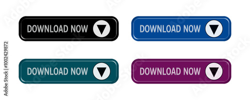 download now button isolated on white background