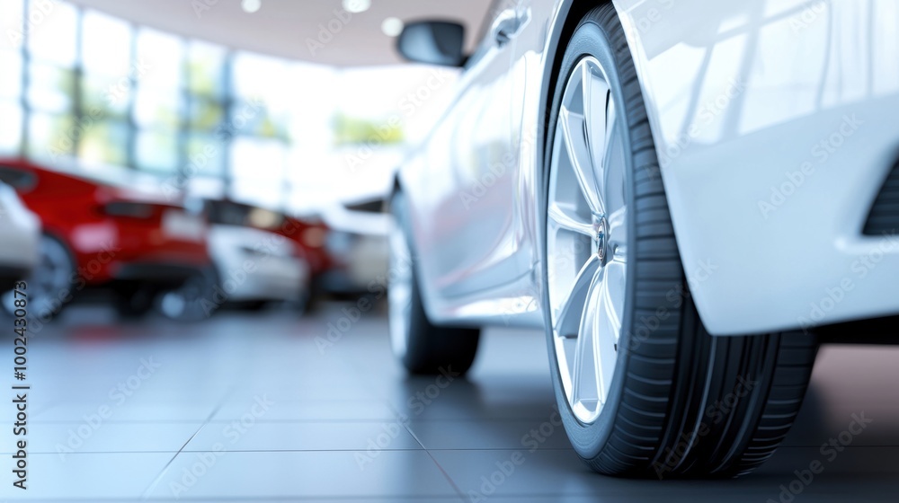 A variety of stylish cars are showcased in a contemporary showroom, highlighted by natural light and polished floors, inviting customer exploration A variety of stylish cars are showcased in a contemporary showroom, highlighted by natural light and polished floors, inviting customer exploration