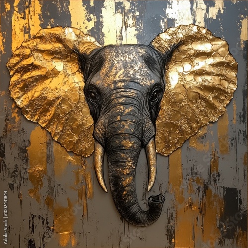 Golden Elephant Art. photo