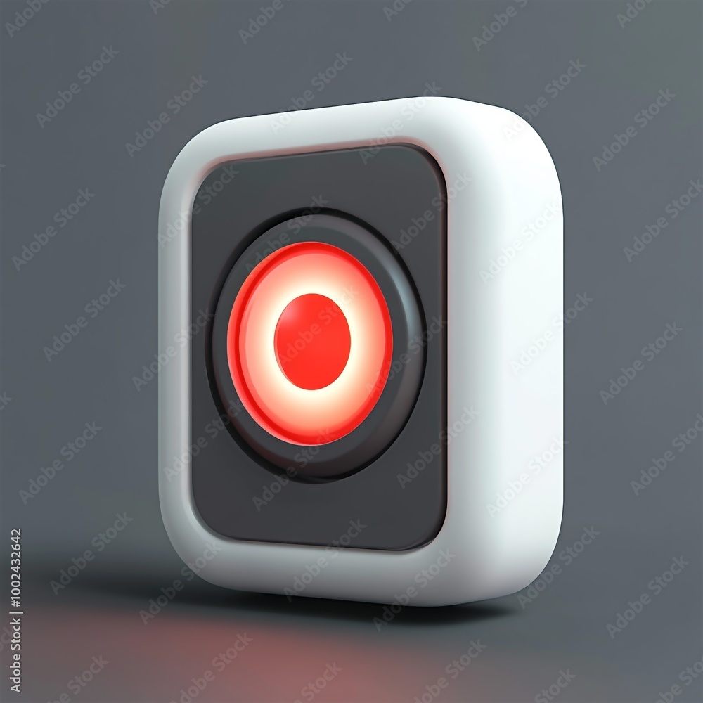 3D Motion Detector Icon: Security Monitoring Device Illustration Logo 3D Motion Detector Icon: Security Monitoring Device Illustration Logo
