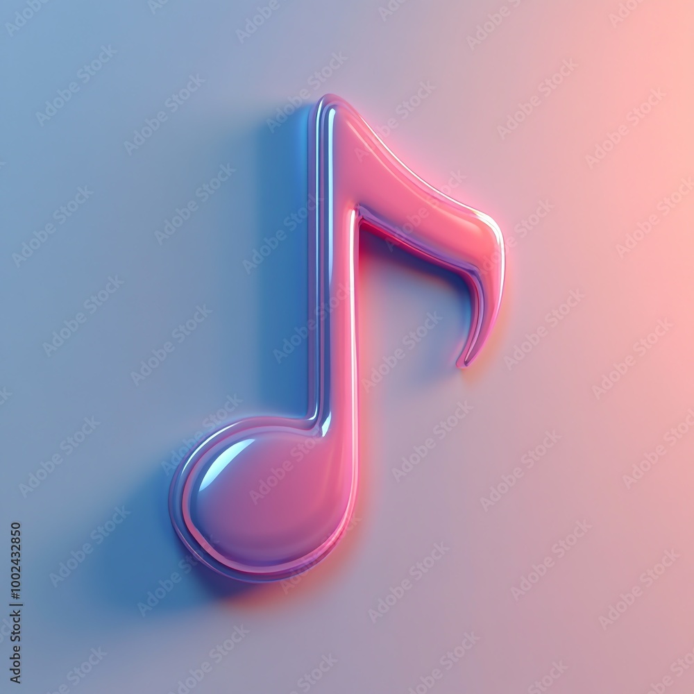 3D Music Note Icon: Symbol of Melody Illustration Logo 3D Music Note Icon: Symbol of Melody Illustration Logo