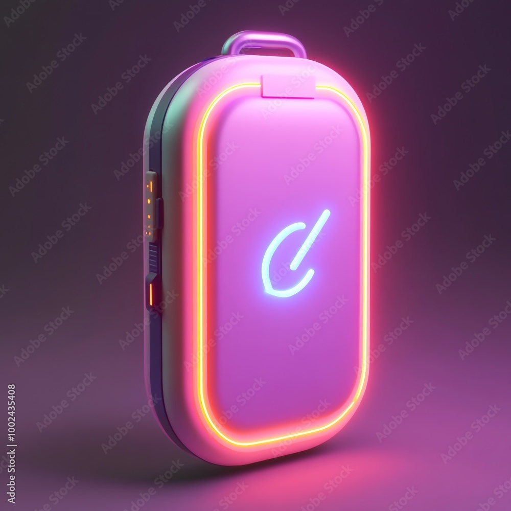 3D Portable Charger Icon: Mobile Power Bank Illustration Logo 3D Portable Charger Icon: Mobile Power Bank Illustration Logo